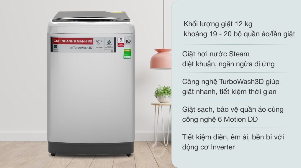 Máy giặt LG Inverter 12 kg TH2112SSAV - Ảnh 4