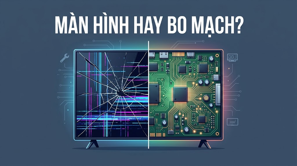 tivi hỏng màn hình hay hỏng bo mạch